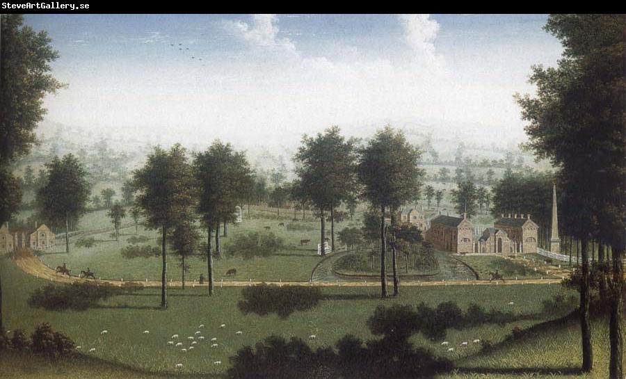 unknow artist View of the Stables and entrance lodge